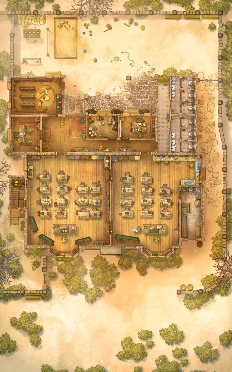 Quaint Village School map, Desert Day variant thumbnail