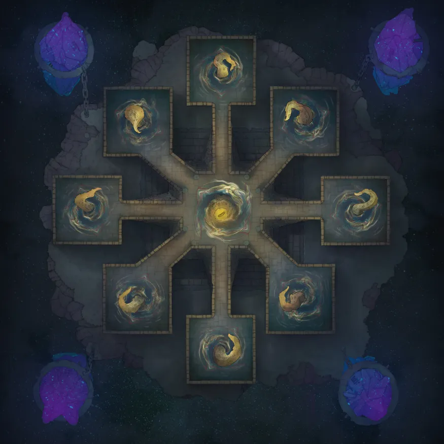 Ancient Wizard Lair map, Octopus Space Night variant thumbnail