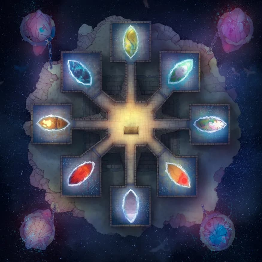 Ancient Wizard Lair map, Plane Portals Night variant thumbnail