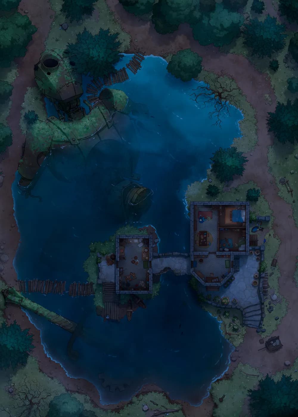 Rusty Robot Lake map, Original Night variant thumbnail
