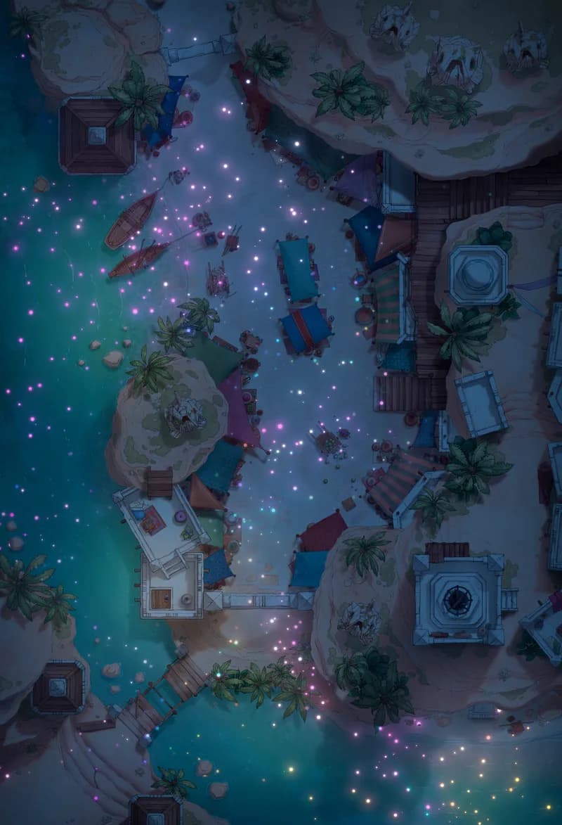 Beachside Bazaar map, Fireflies variant thumbnail
