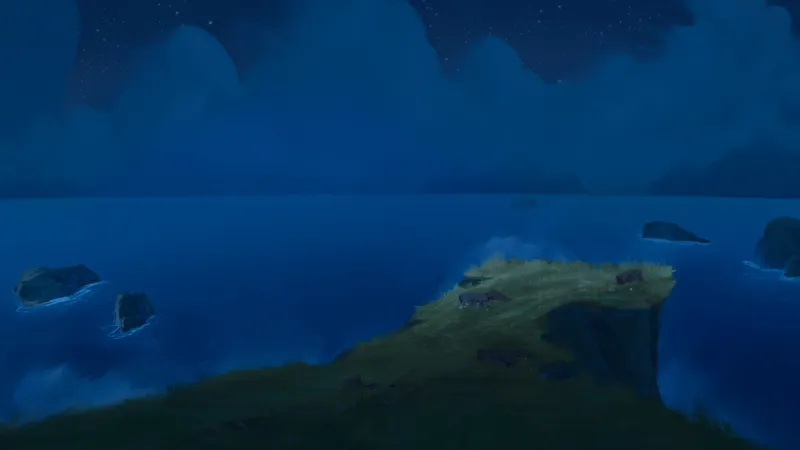 Rope Bridge Chasm map, Open Ocean Night variant