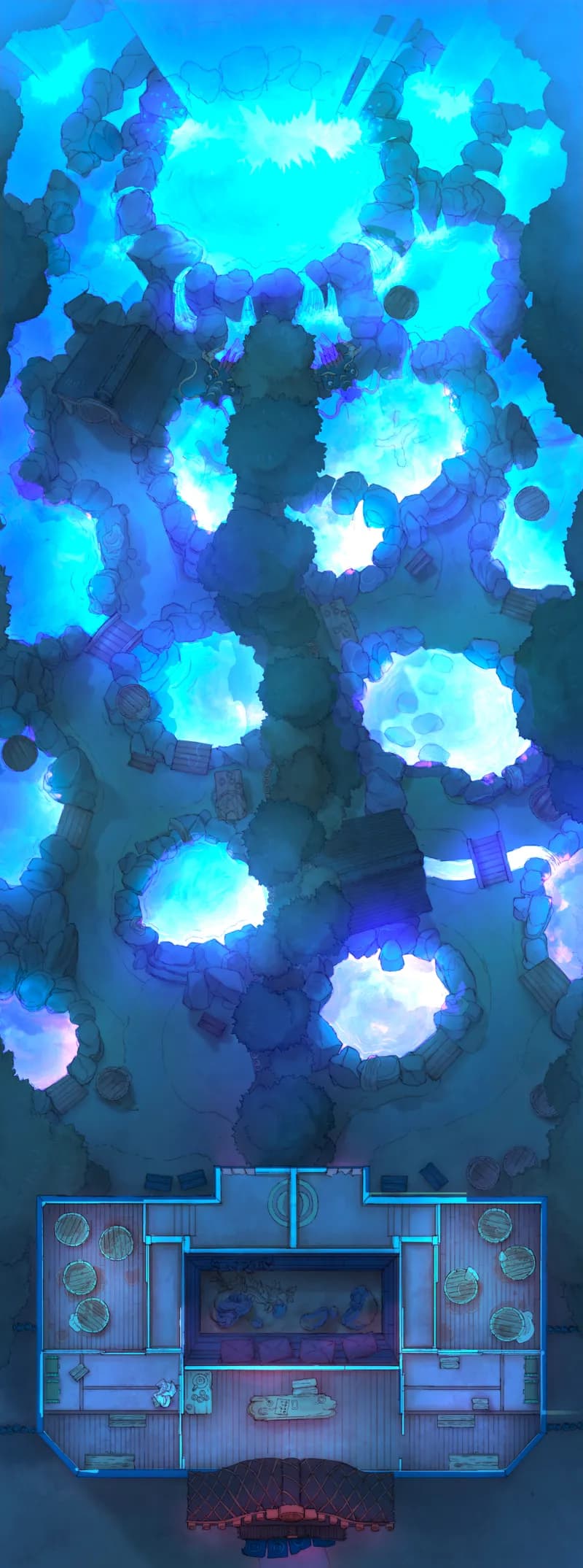 Steamy Japanese Bathhouse map, Glow Night variant thumbnail