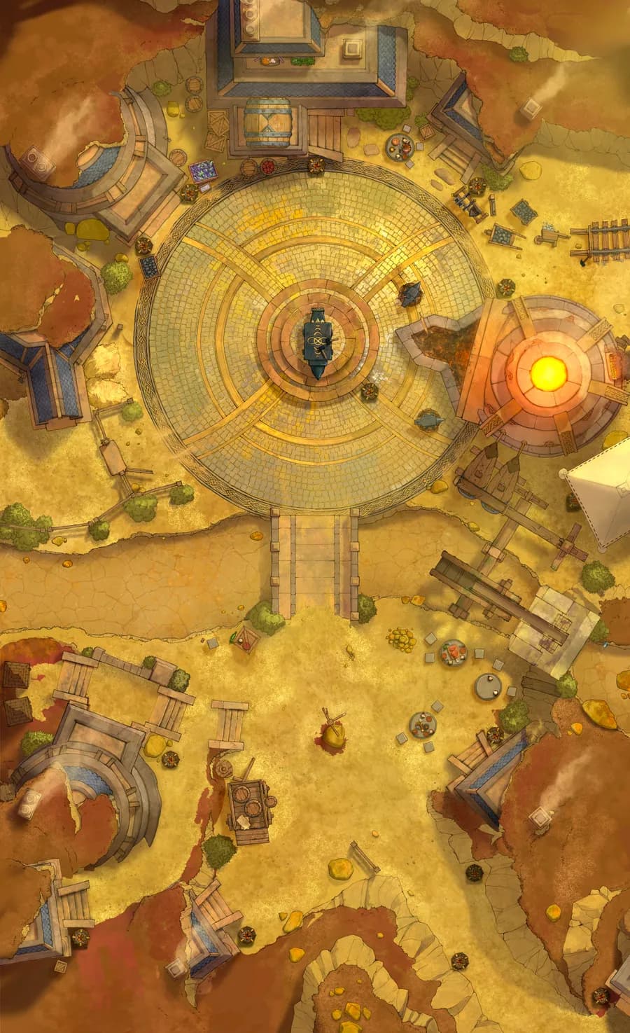 Overground Dwarven City Center map, Dry Desert Day variant thumbnail