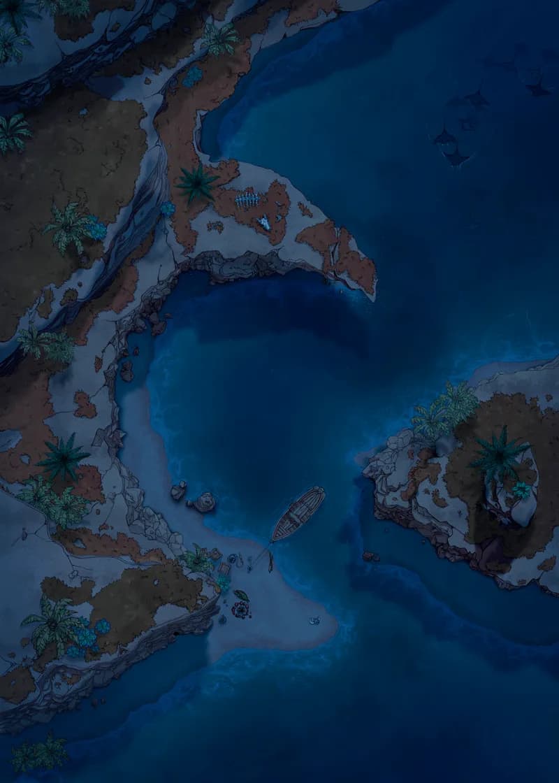 Beachside Cliff map, Sandy Cliff Night variant thumbnail