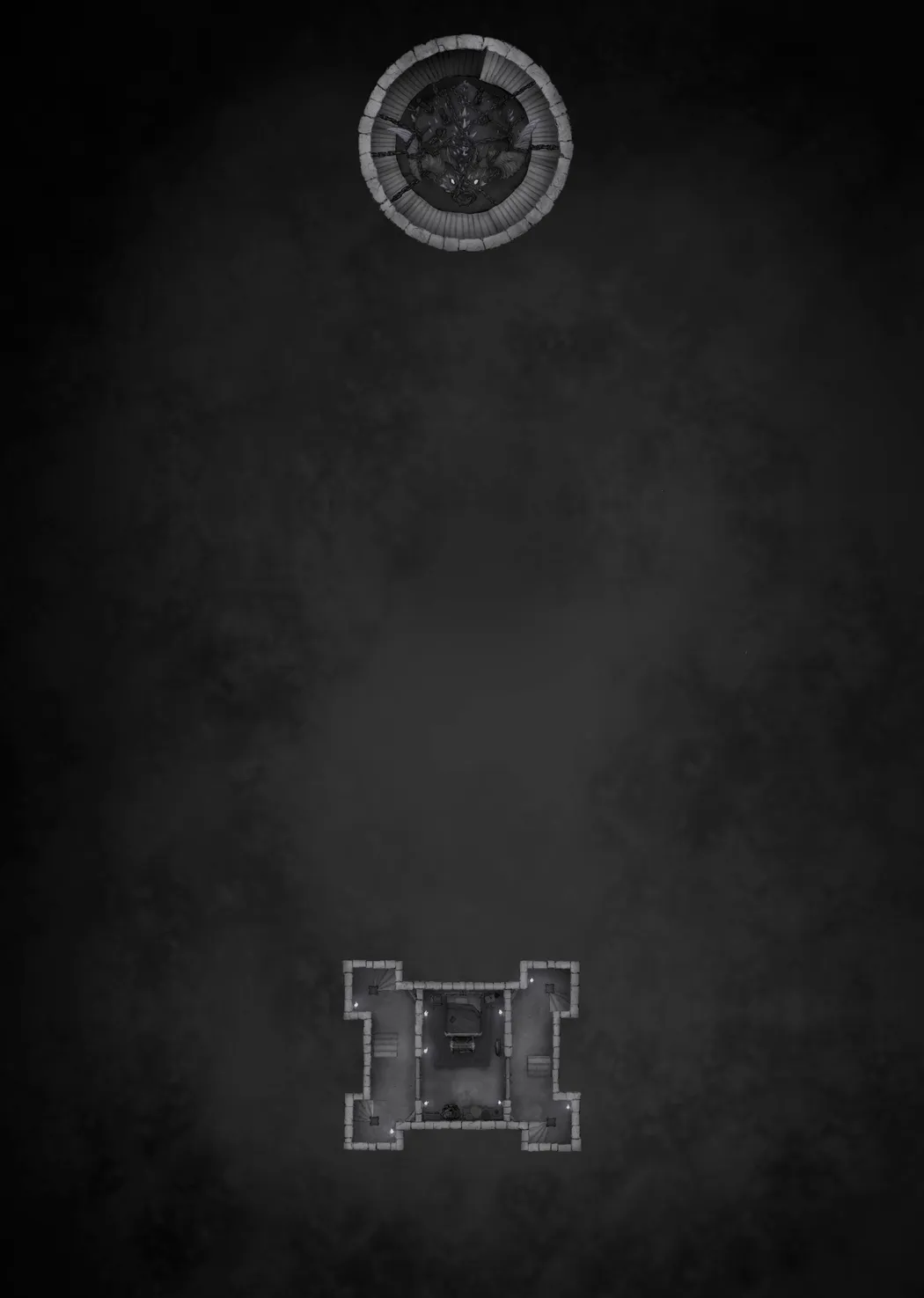 Shadowfell Fortress Interior map, Monochrome Floor 2 variant thumbnail