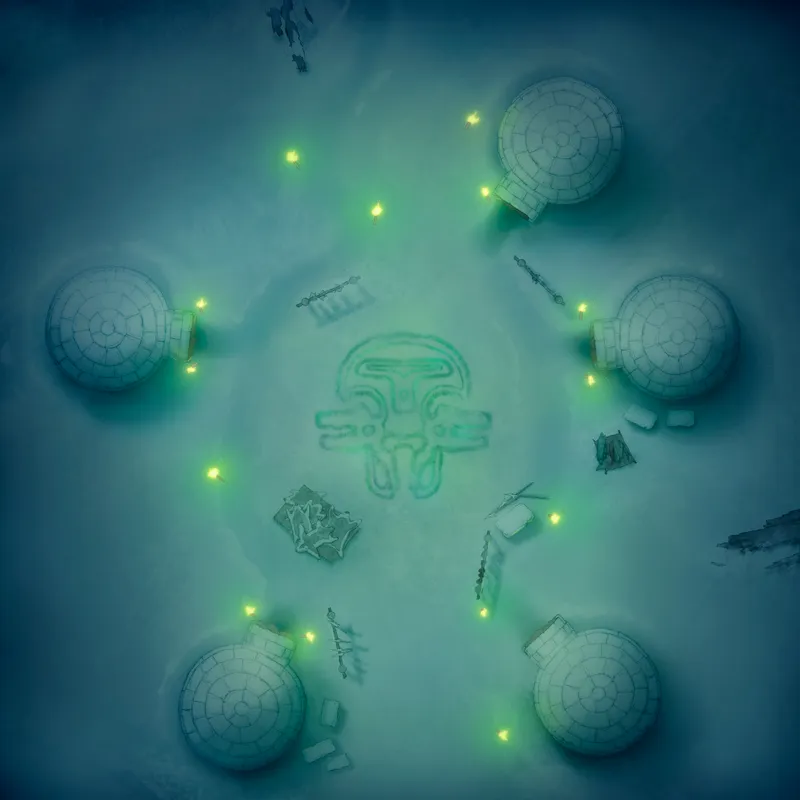 Remote Ice Village map, Igloo Village Symbols Night variant thumbnail