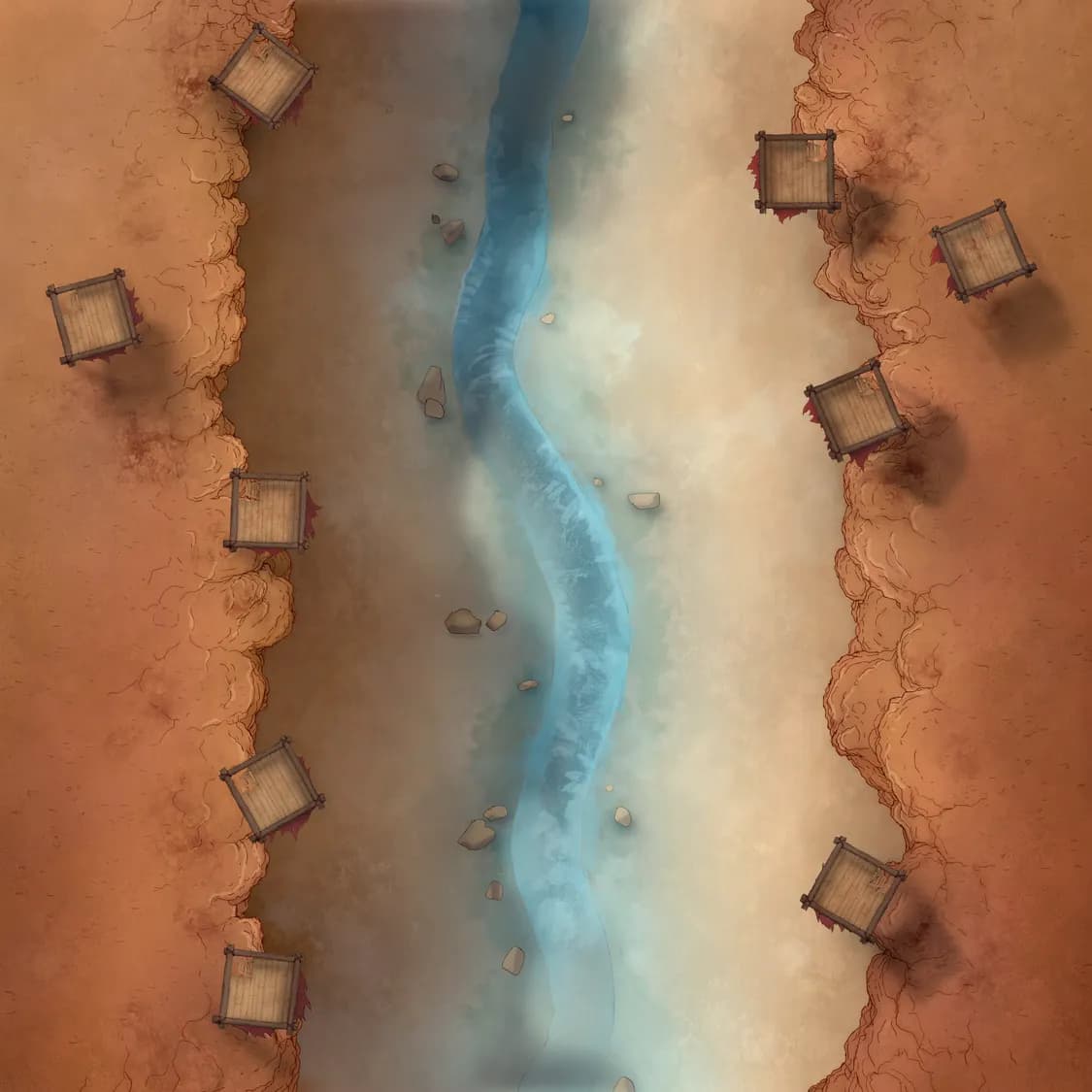 Midair Dragon Flight map, Canyon Outposts Day variant