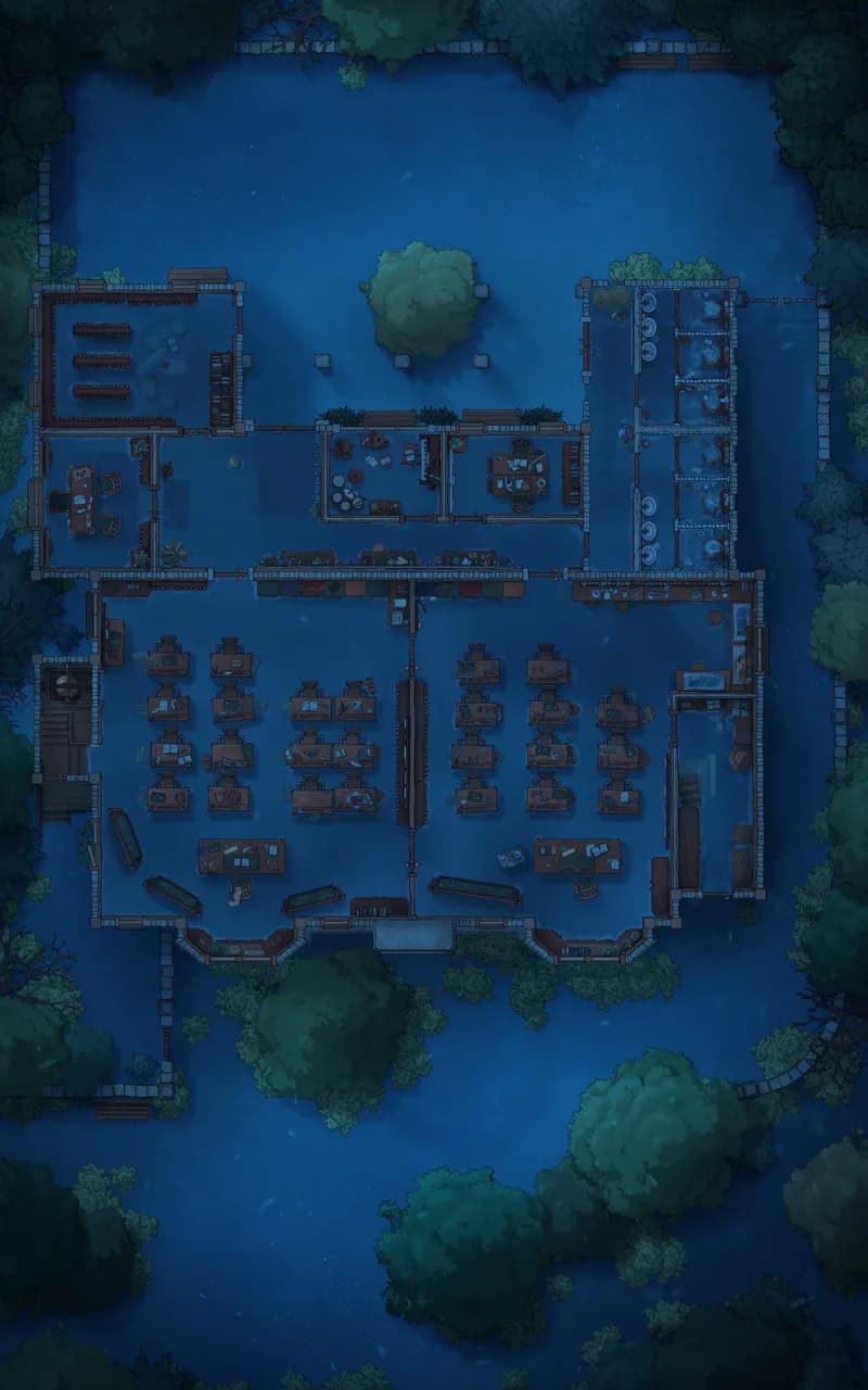 Quaint Village School map, Flood Night variant thumbnail