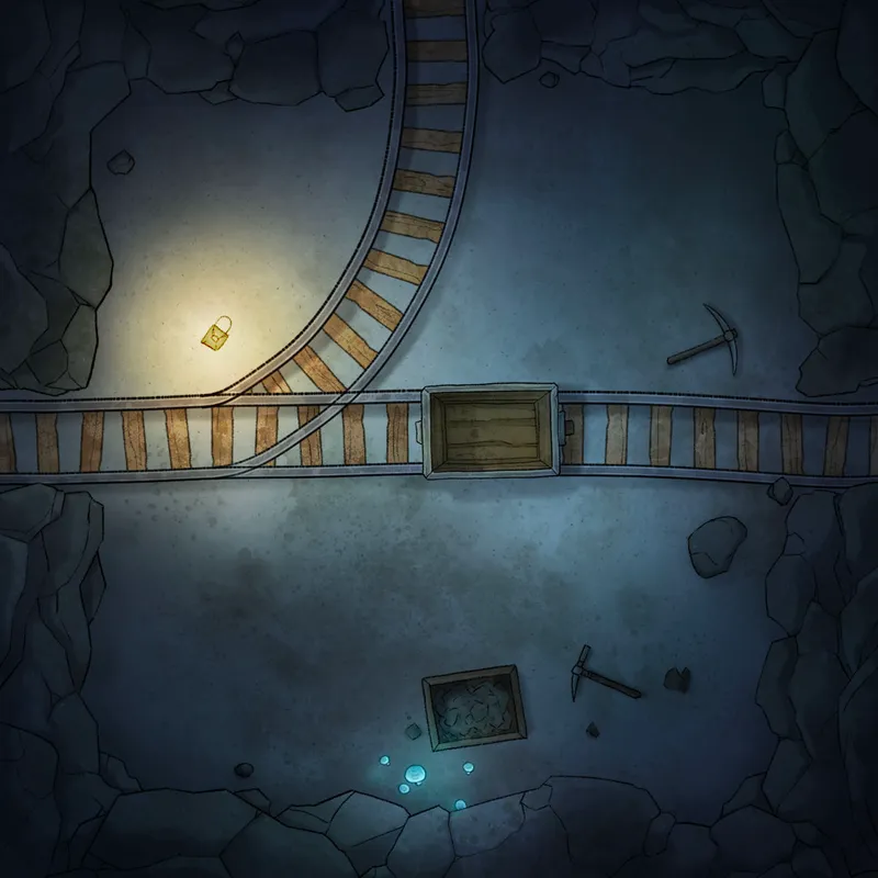 Modular Caves map, Mines Mine Tracks 08 variant thumbnail