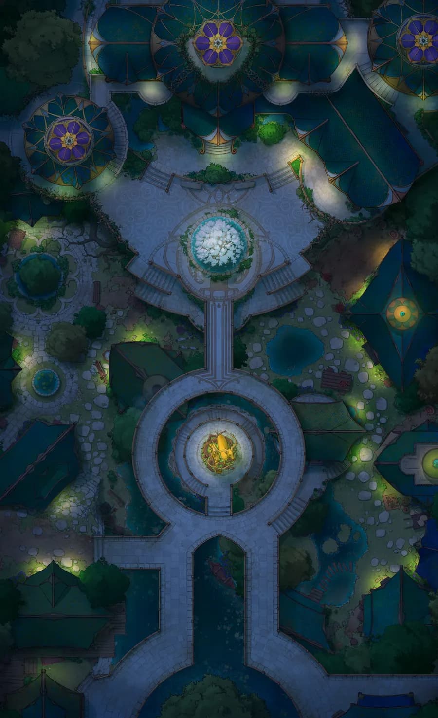 Elven City Center map, Lights Night variant thumbnail