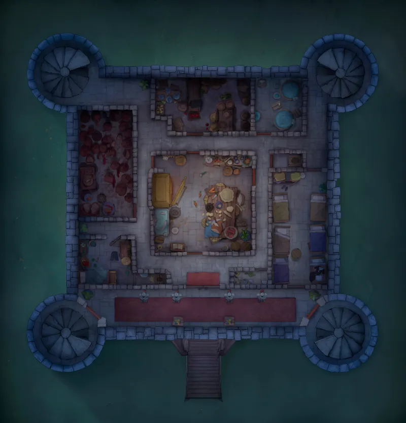 Grounded Castle map, Servants Quarters Night Original variant thumbnail