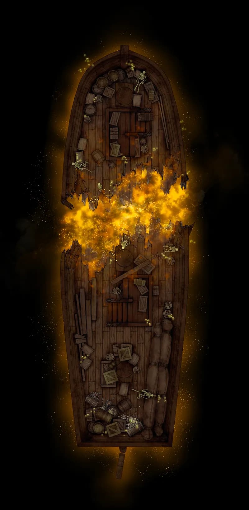 Haunted Ghost Ship Interior map, Golden Glow Lower Deck variant thumbnail