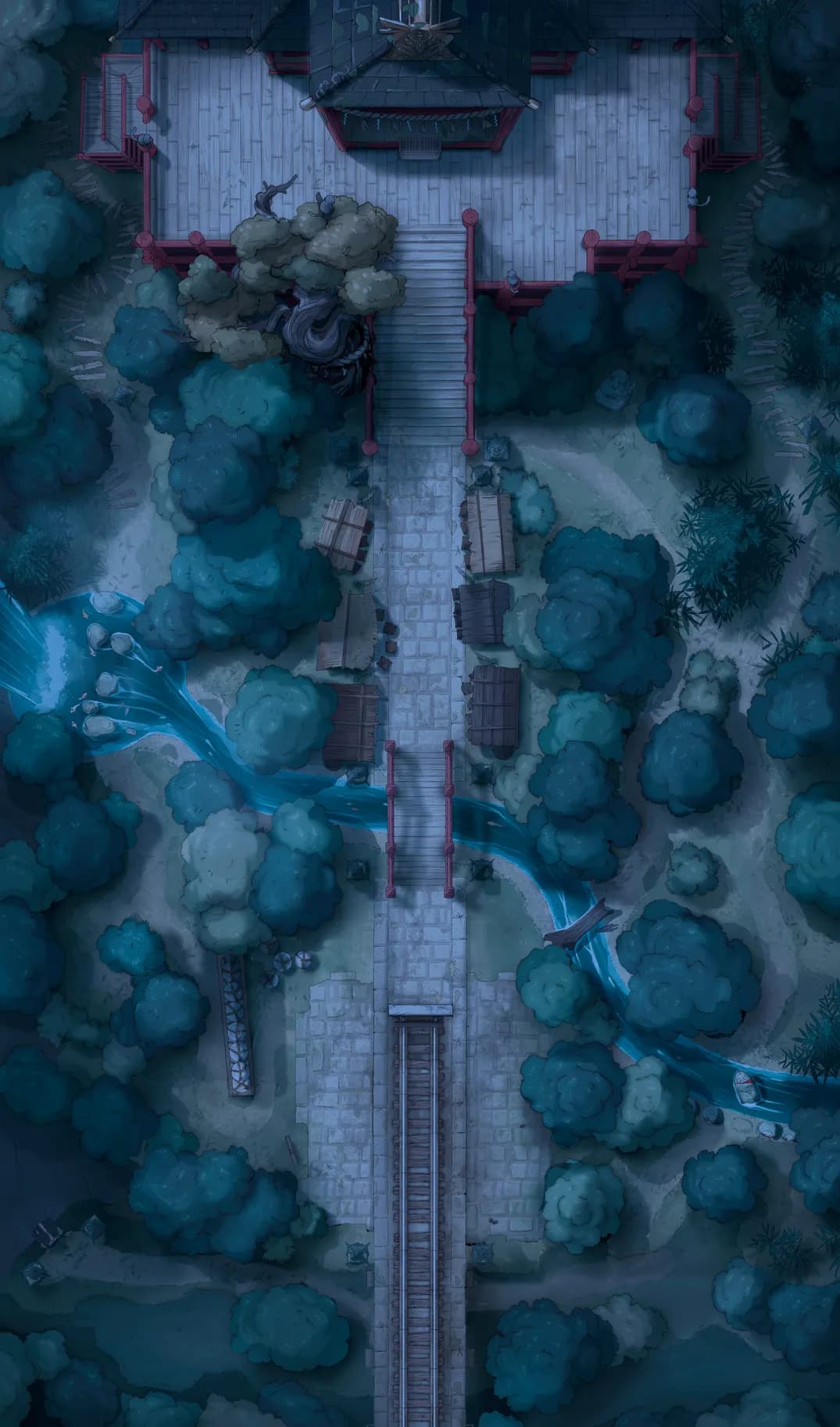 Forest Shrine Festival map, Train Tracks Night variant thumbnail