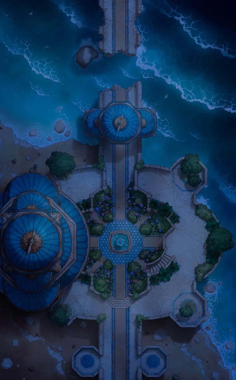Djinn Gardens map, Collapsed Bridge Night variant thumbnail