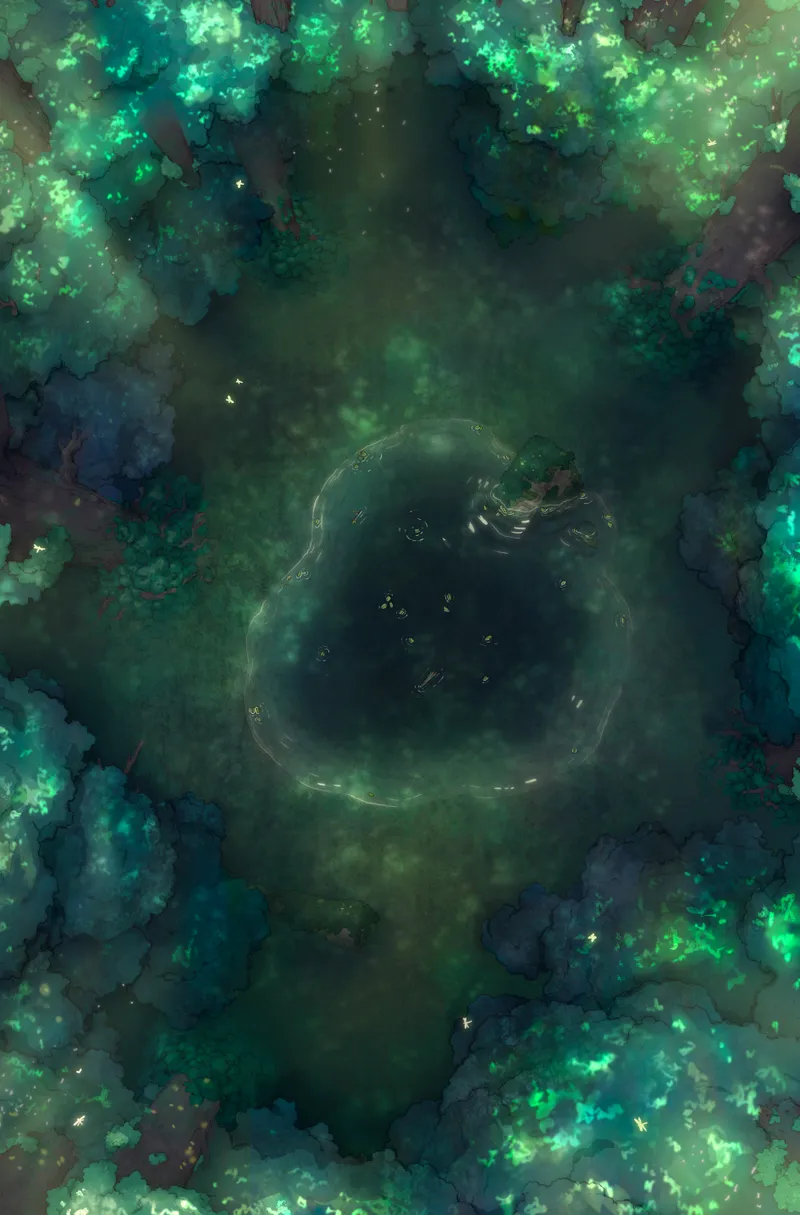 Overgrown Magic Forest map, Deep Pond Day variant thumbnail