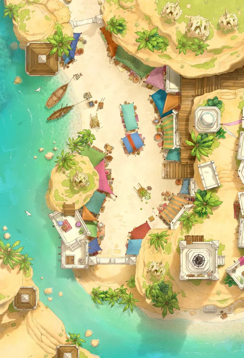 Beachside Bazaar map, No Bridge variant thumbnail