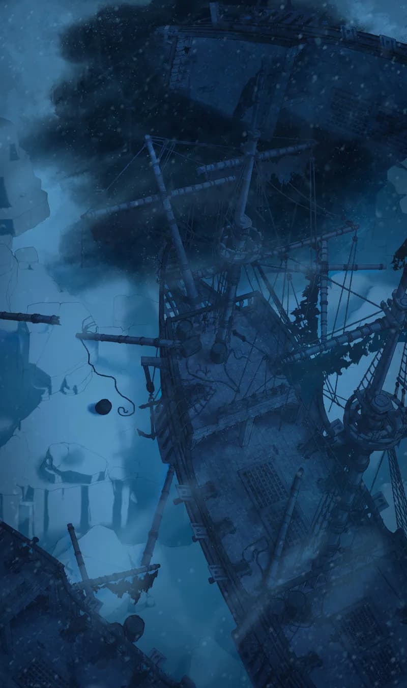 Haunted Ghost Ship Exterior map, Winter Shipwreck Night variant thumbnail