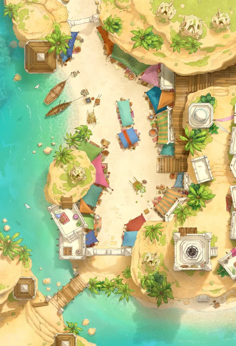 Beachside Bazaar map, Fixed Bridge Day variant thumbnail