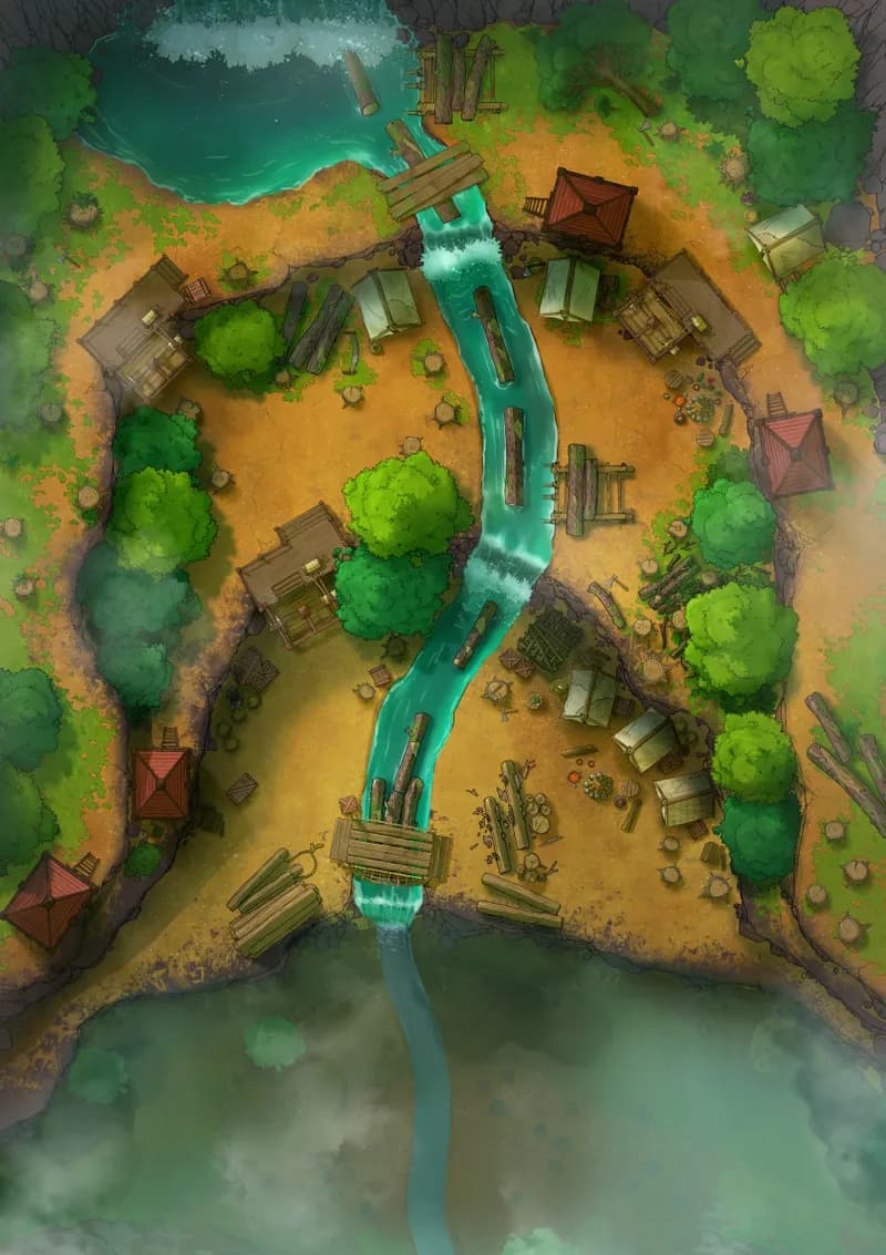 Mountain Logging Camp map, Original No Aquaduct variant thumbnail
