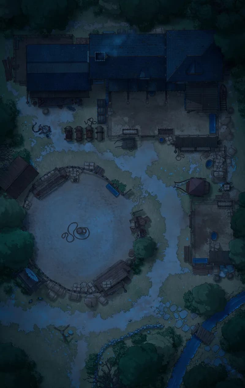 Pastoral Village Stables map, No Horses Night variant thumbnail