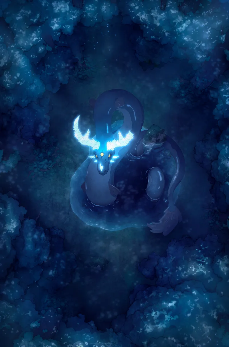 Overgrown Magic Forest map, Water Guardian Night variant thumbnail