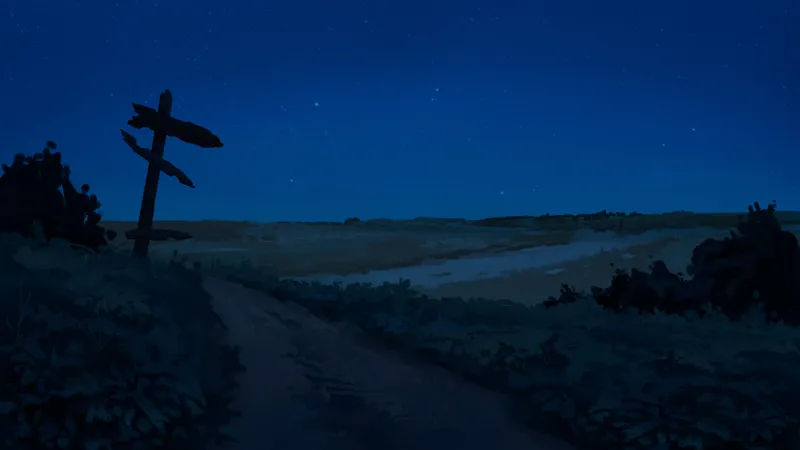 Dark Woods Edge map, Grasslands Night variant