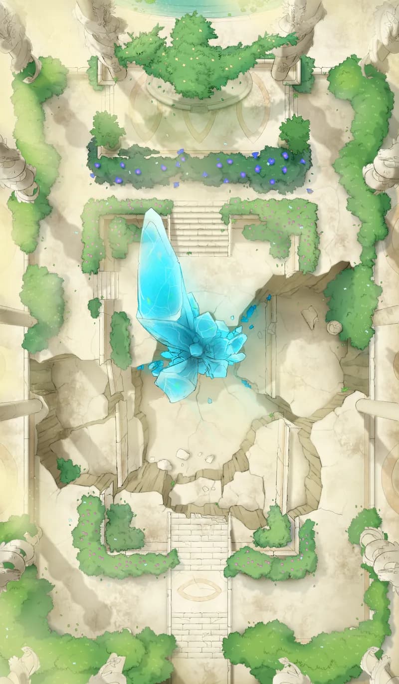 Ruined Courtyard map, Crystal Burst variant thumbnail