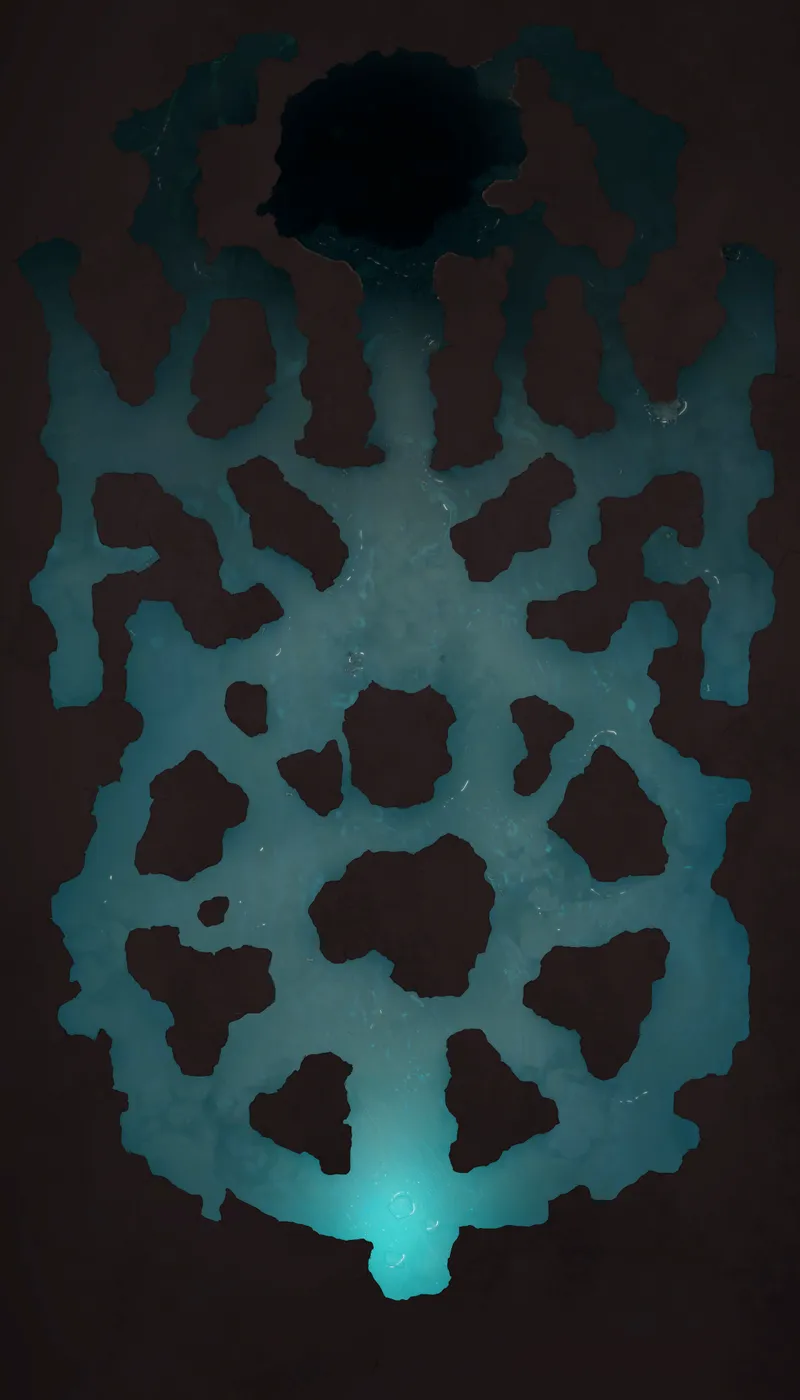 Necropolis Dungeon map, Level 4 Underwater Cave variant thumbnail