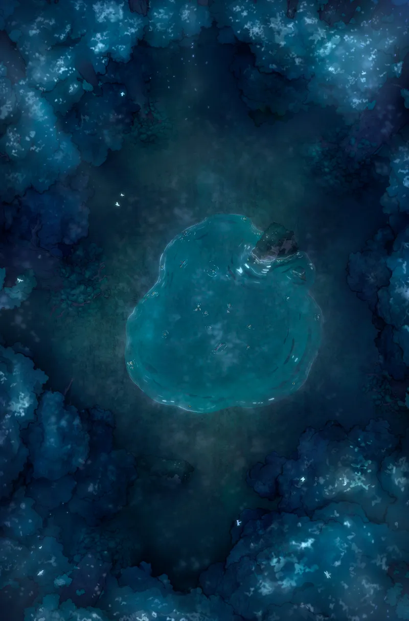 Overgrown Magic Forest map, Pond Night variant thumbnail