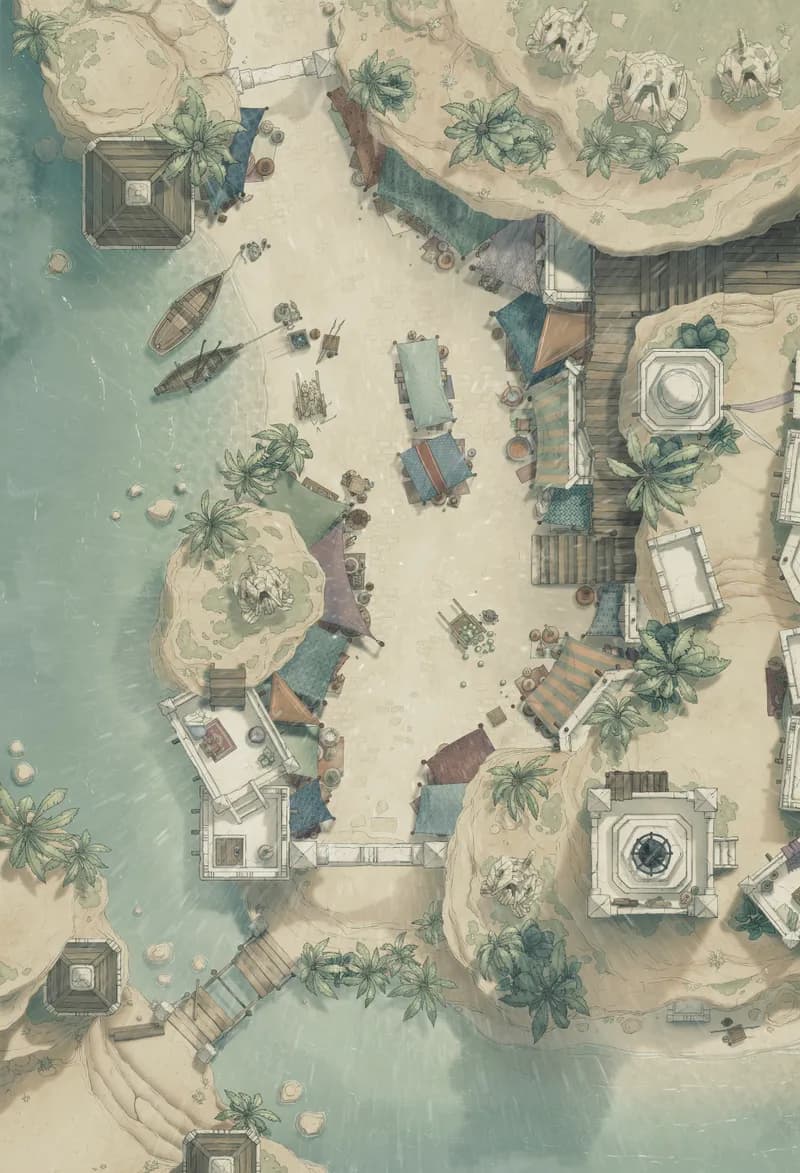 Beachside Bazaar map, Rain variant thumbnail