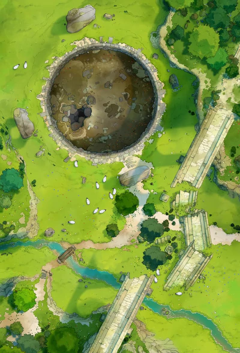 Burial Barrow map, Broken Bridge Day variant thumbnail