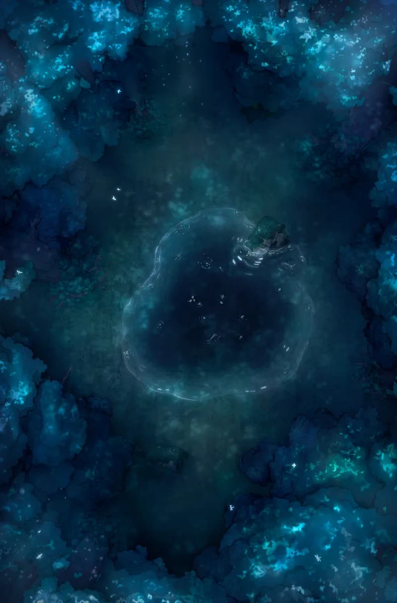 Overgrown Magic Forest map, Deep Pond Night variant thumbnail
