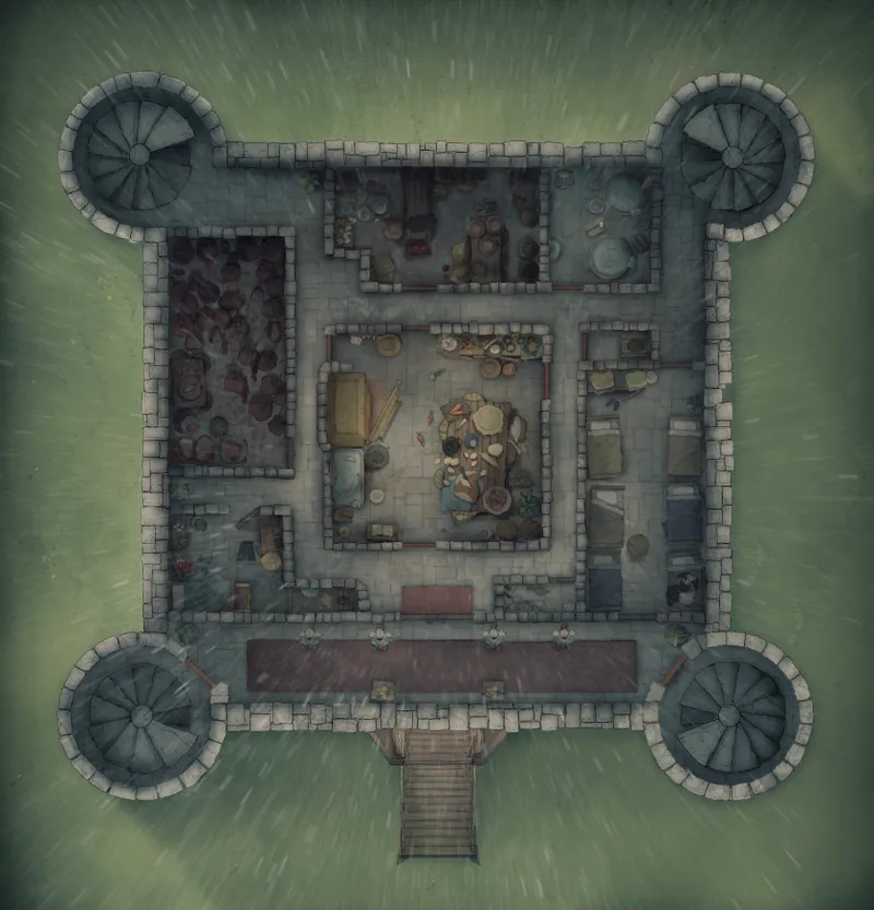 Grounded Castle map, Servants Quarters Day Rain variant thumbnail