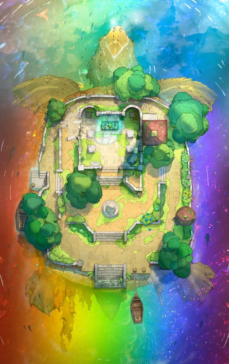 Tutelary Turtle Island map, Rainbow variant thumbnail