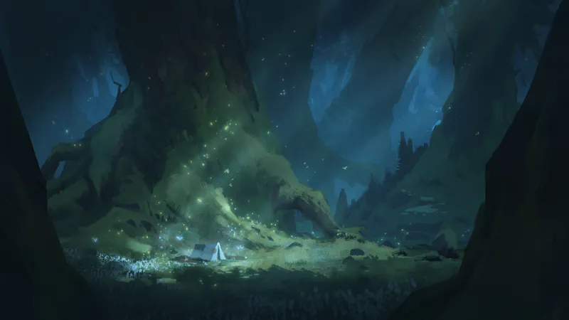Overgrown Magic Forest map, No Pond Night Camp variant