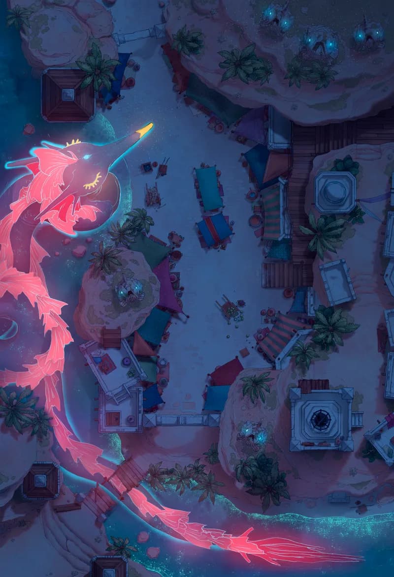 Beachside Bazaar map, Sea Serpent Night variant thumbnail