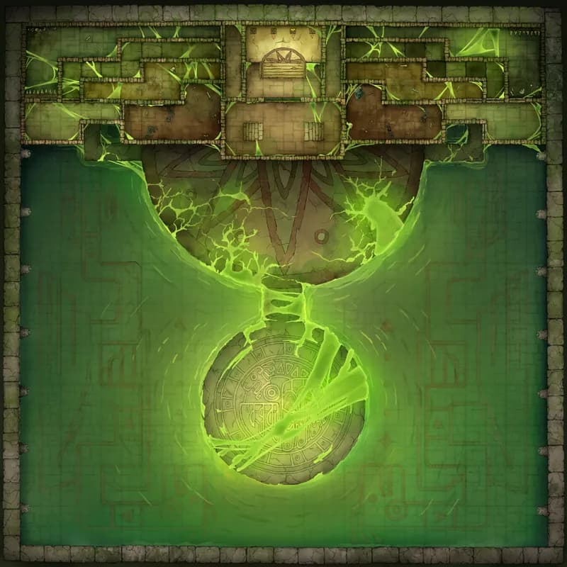 Temple of the Couatl Boss Room map, Slime Infestation variant thumbnail