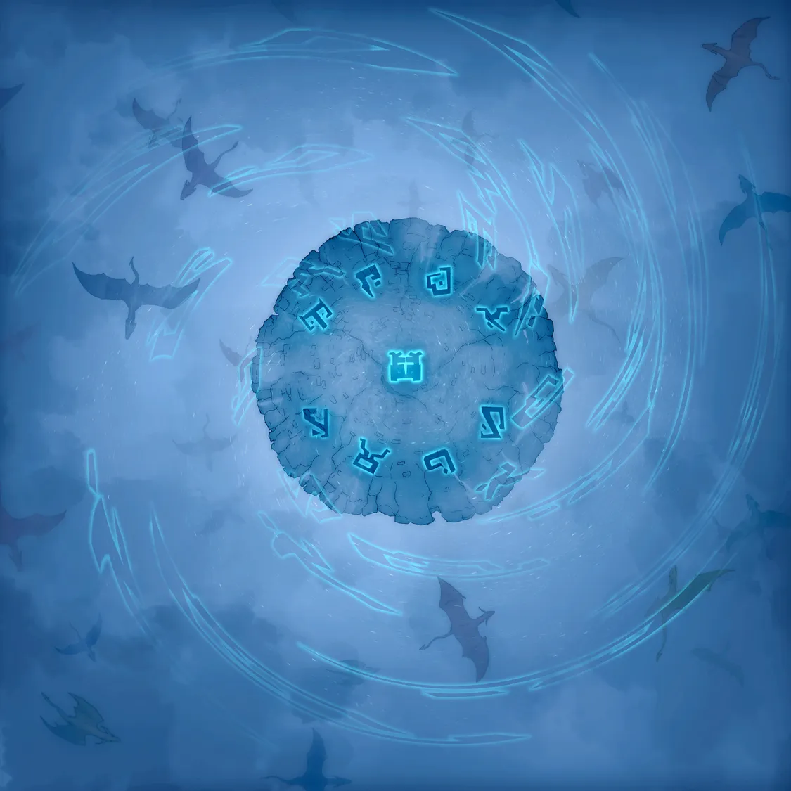 Midair Dragon Flight map, Dragon Rock Runes On variant