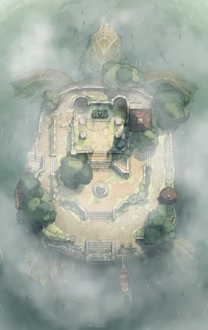 Tutelary Turtle Island map, Fog variant thumbnail
