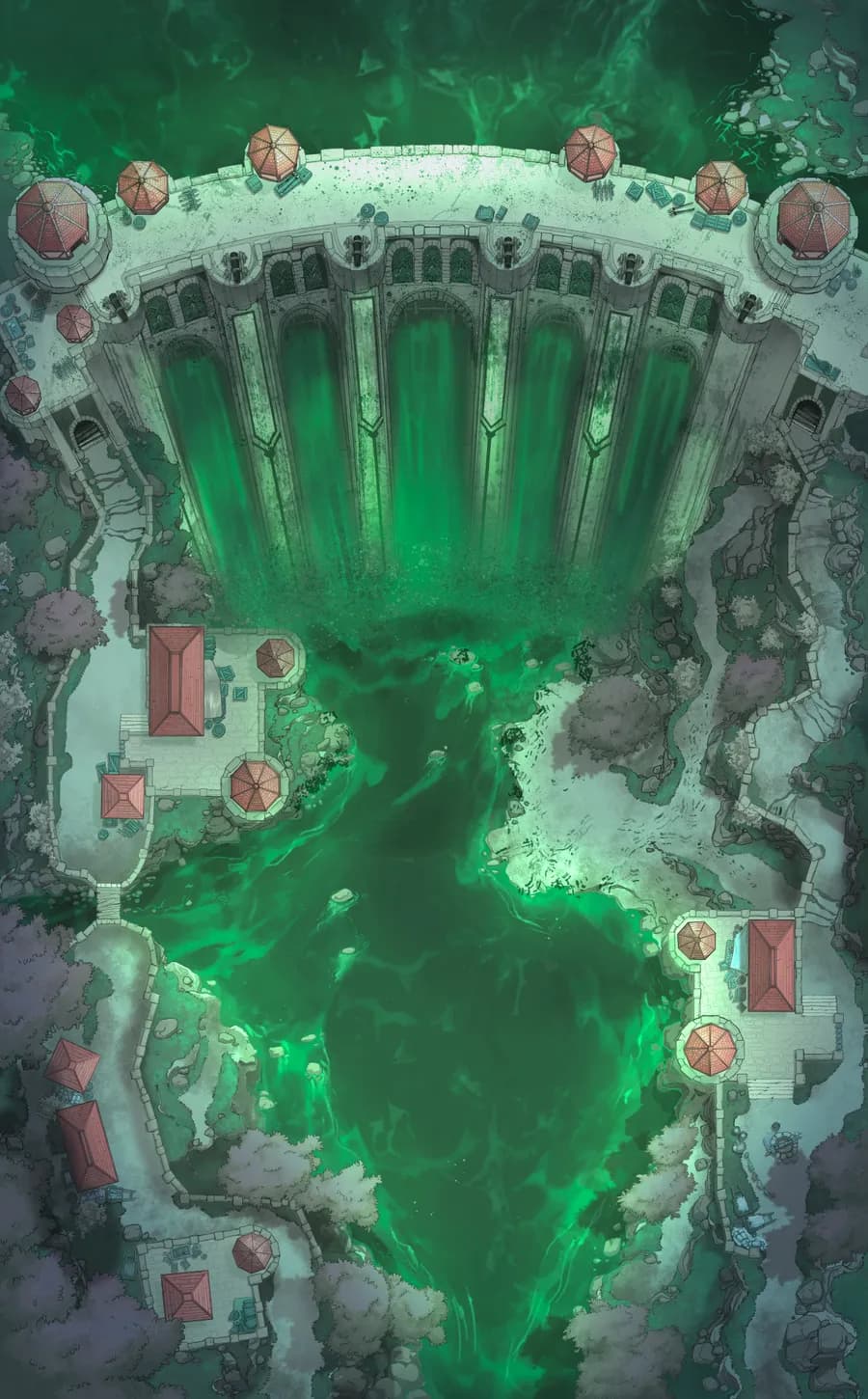 Fortified Dam map, Toxic River variant thumbnail