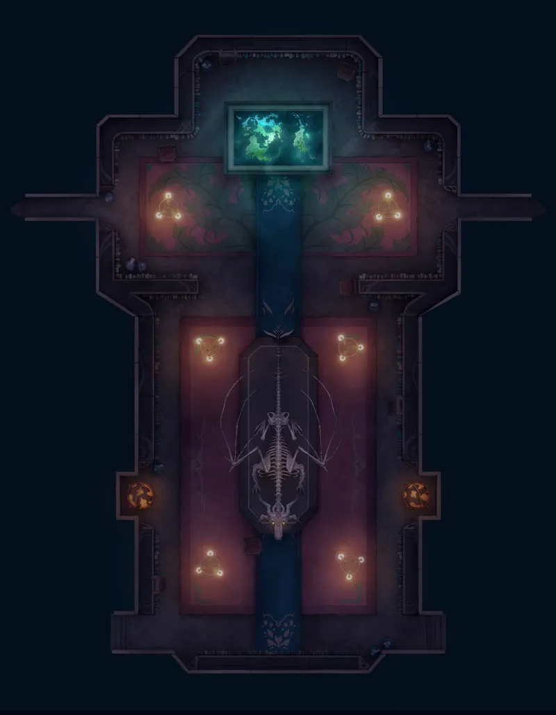 Great Library map, B4 Medieval Map Room Night variant thumbnail