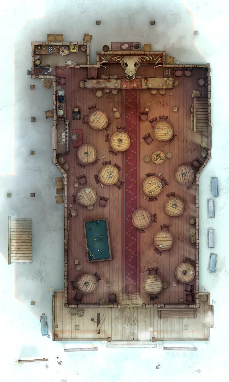 Wild West Saloon map, Ground Floor Snow Day variant thumbnail