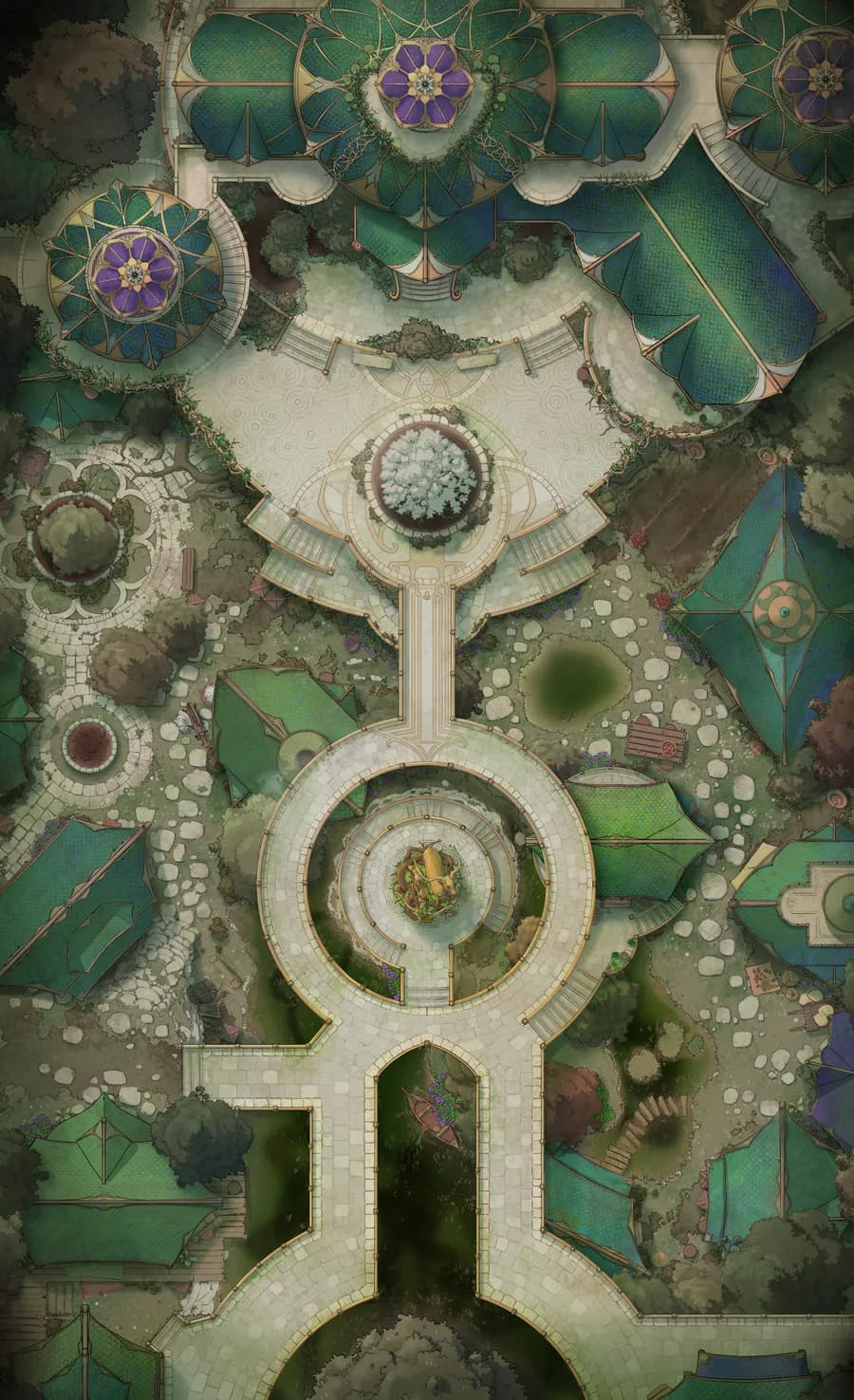 Elven City Center map, Poisoned Waters variant thumbnail