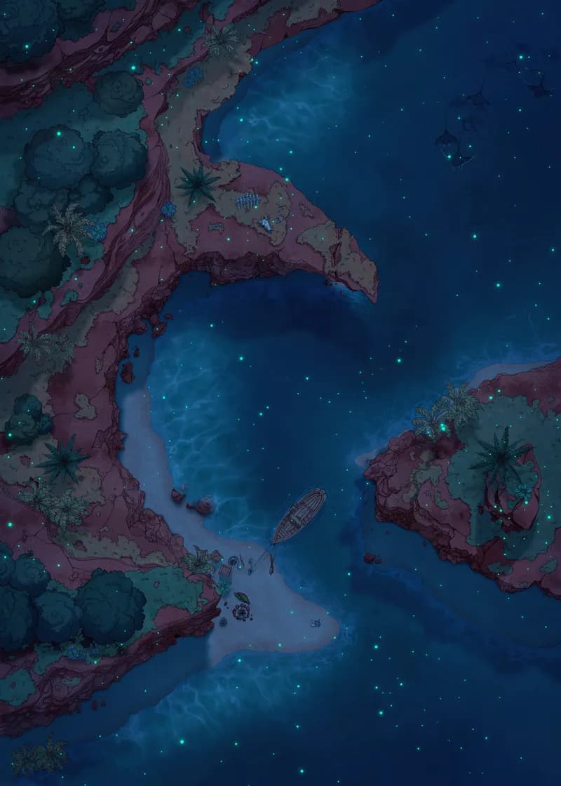 Beachside Cliff map, Fireflies variant thumbnail