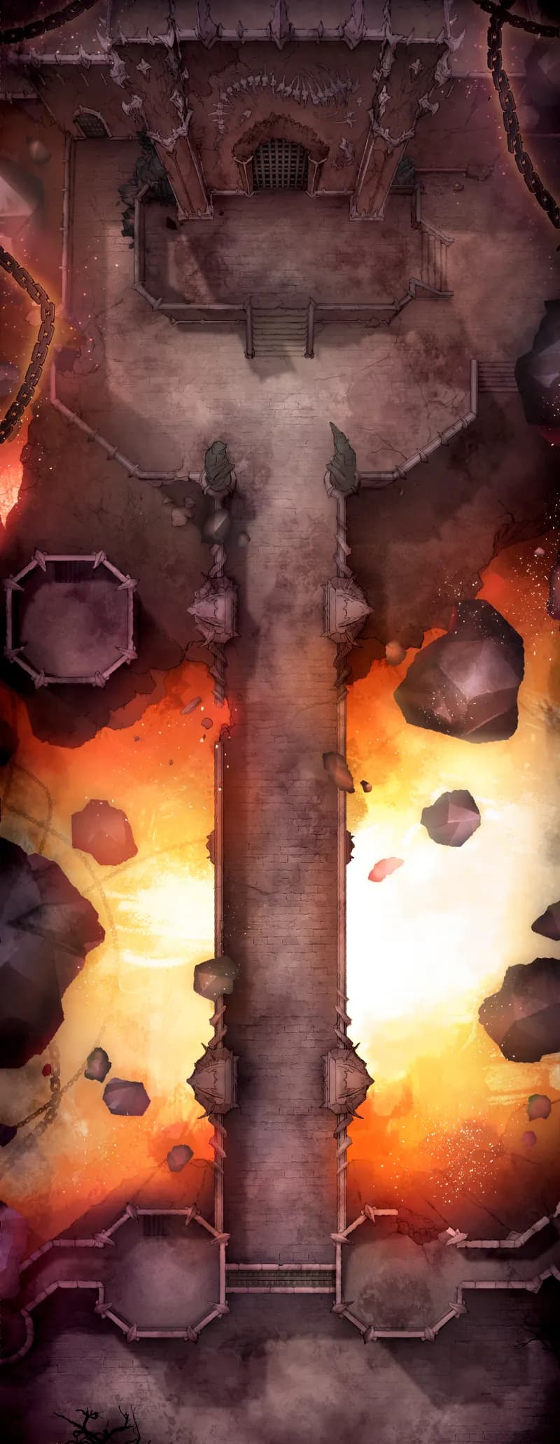 Shadowfell Fortress Bridge map, Lava variant
