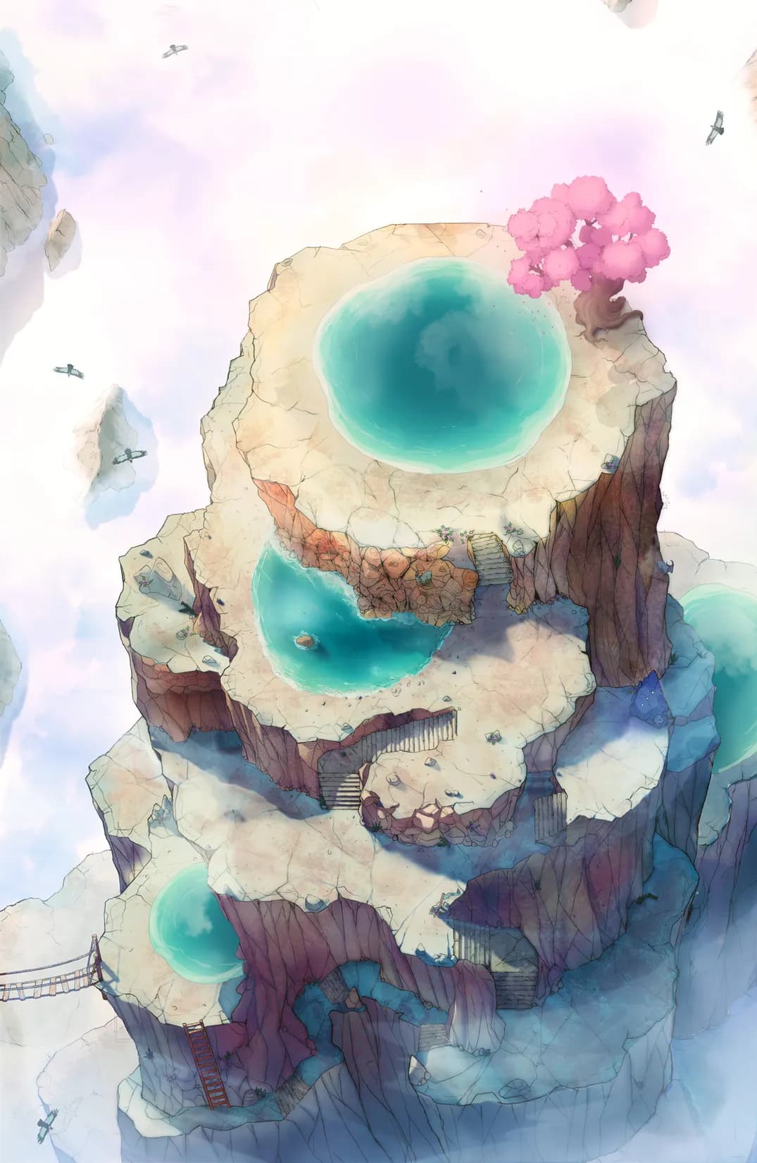 Mountaintop Observatory map, Hot Spring Day variant thumbnail