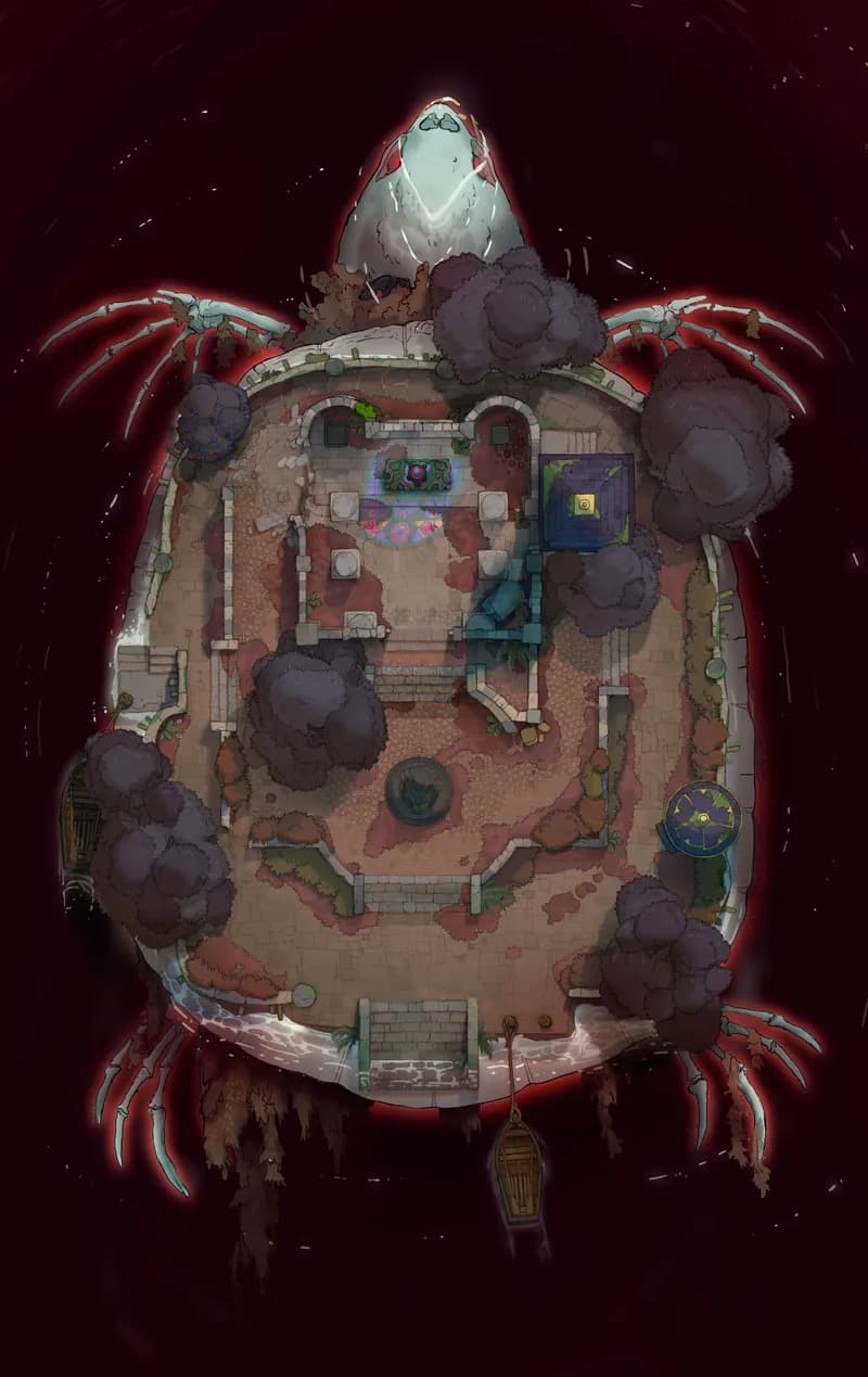 Tutelary Turtle Island map, Skeleton Blood variant thumbnail