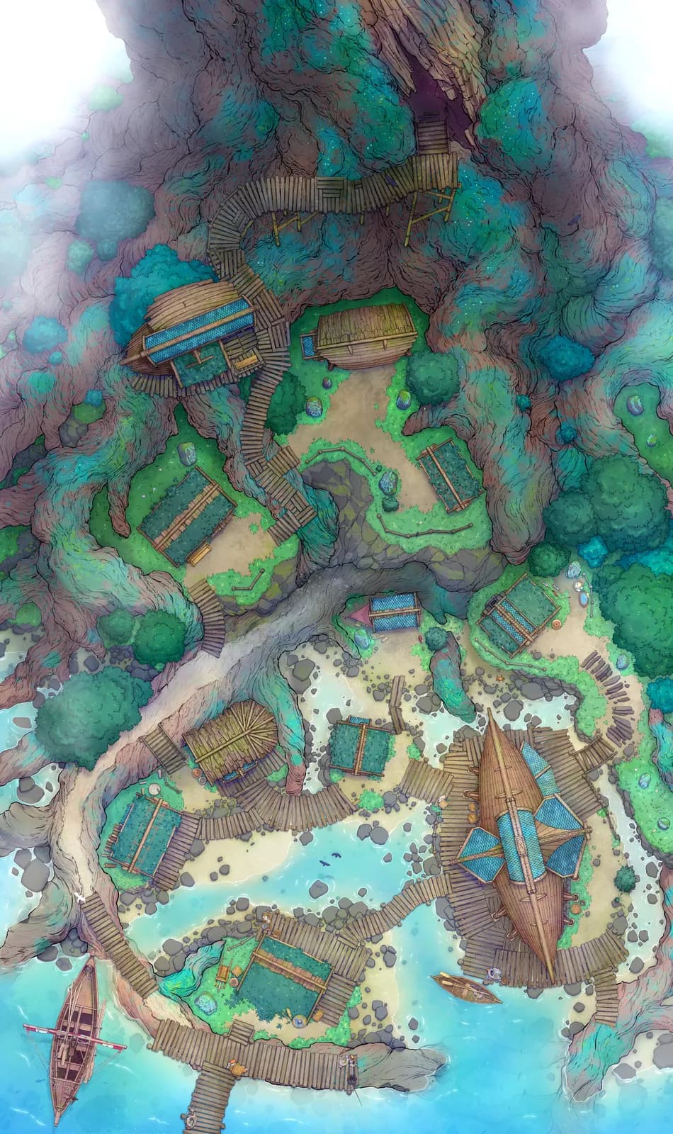 Yggdrasil Village map, Low Tide Day variant thumbnail