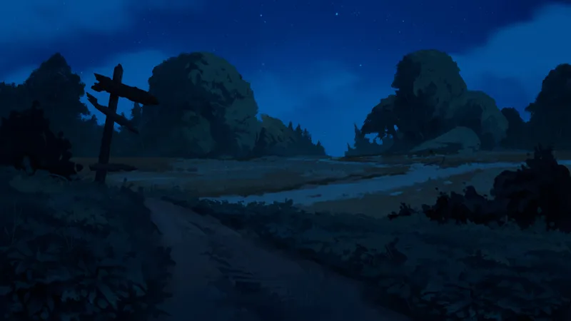 Dark Woods Edge map, Serene Trail Night variant